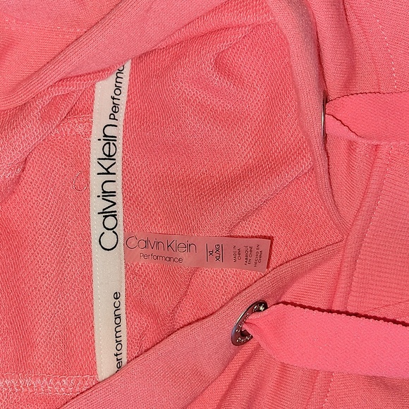 Calvin Klein short sleeved long pink hoodie XL - Picture 2 of 4